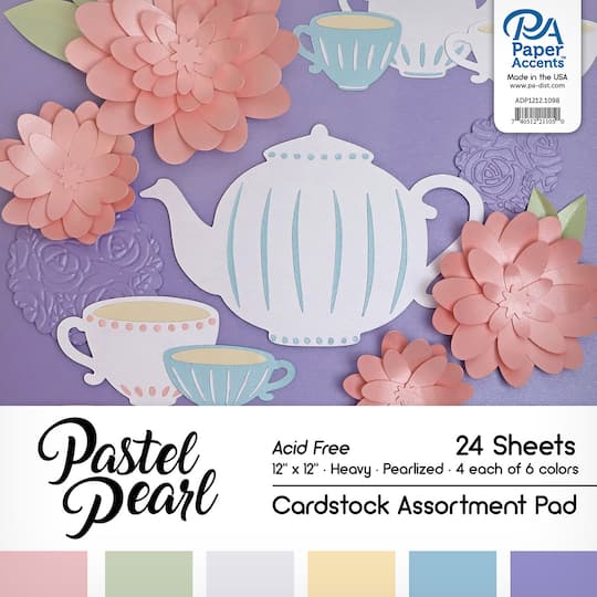 PA Paper&#x2122; Accents Pastel Pearl Heavyweight Cardstock Paper Pad, 12&#x22; x 12&#x22;